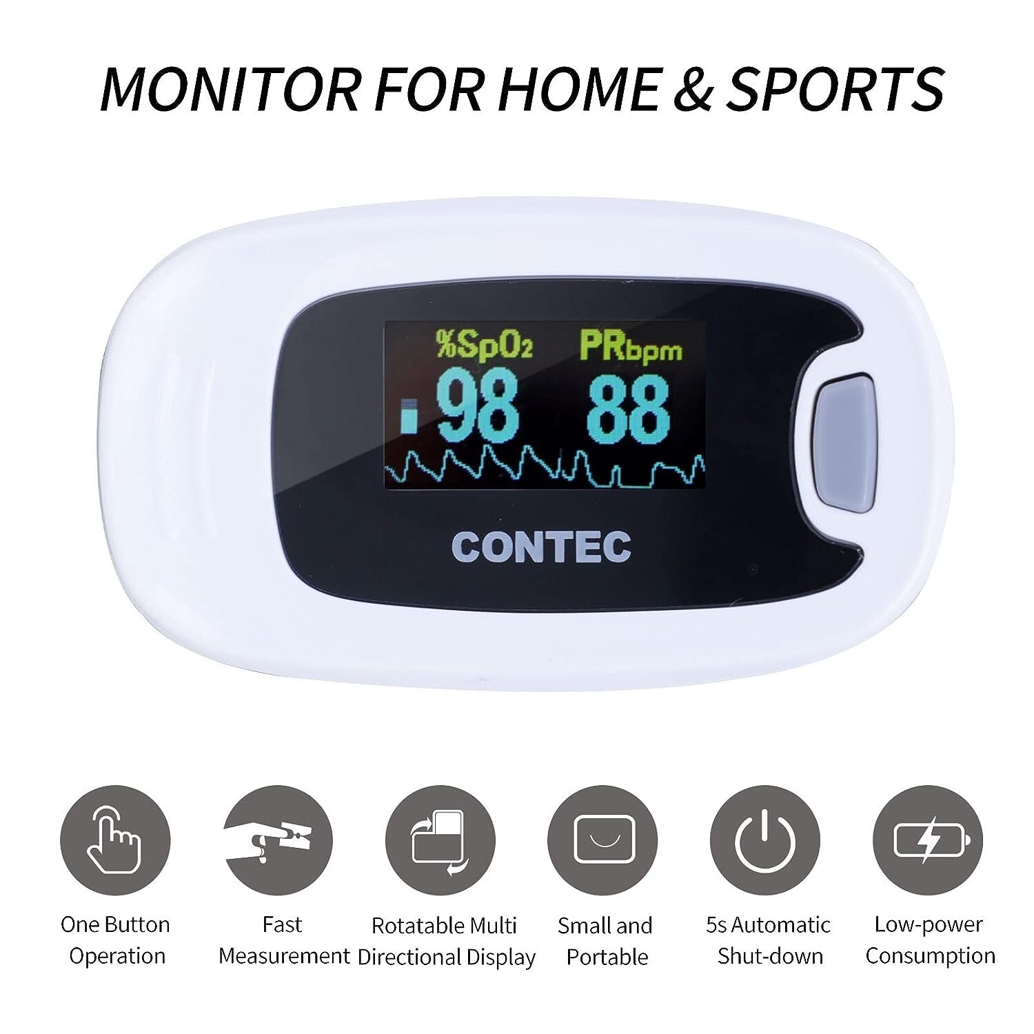 Fingertip Pulse Oximeter Blood Oxygen SpO2 Heart Rate Monitor Oxímetro de pulso