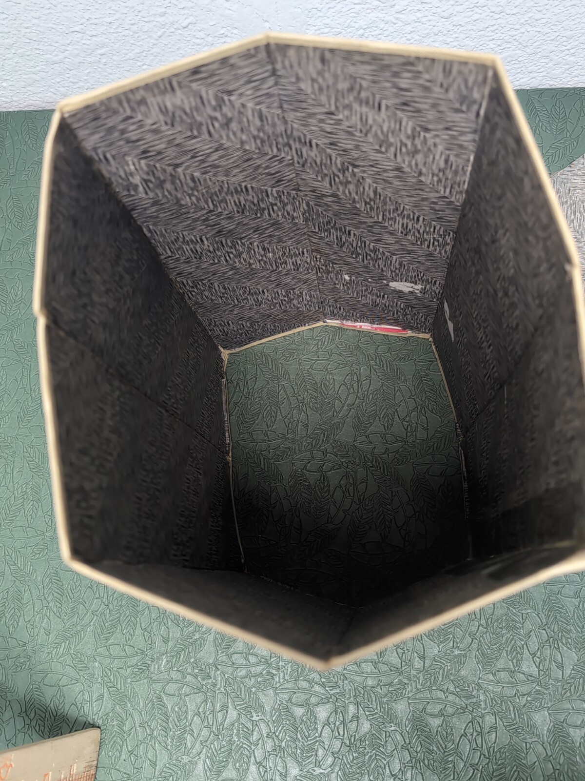 1940's-50's Silk & Paper Asian Chinese Folding Waste Paper Basket Damages