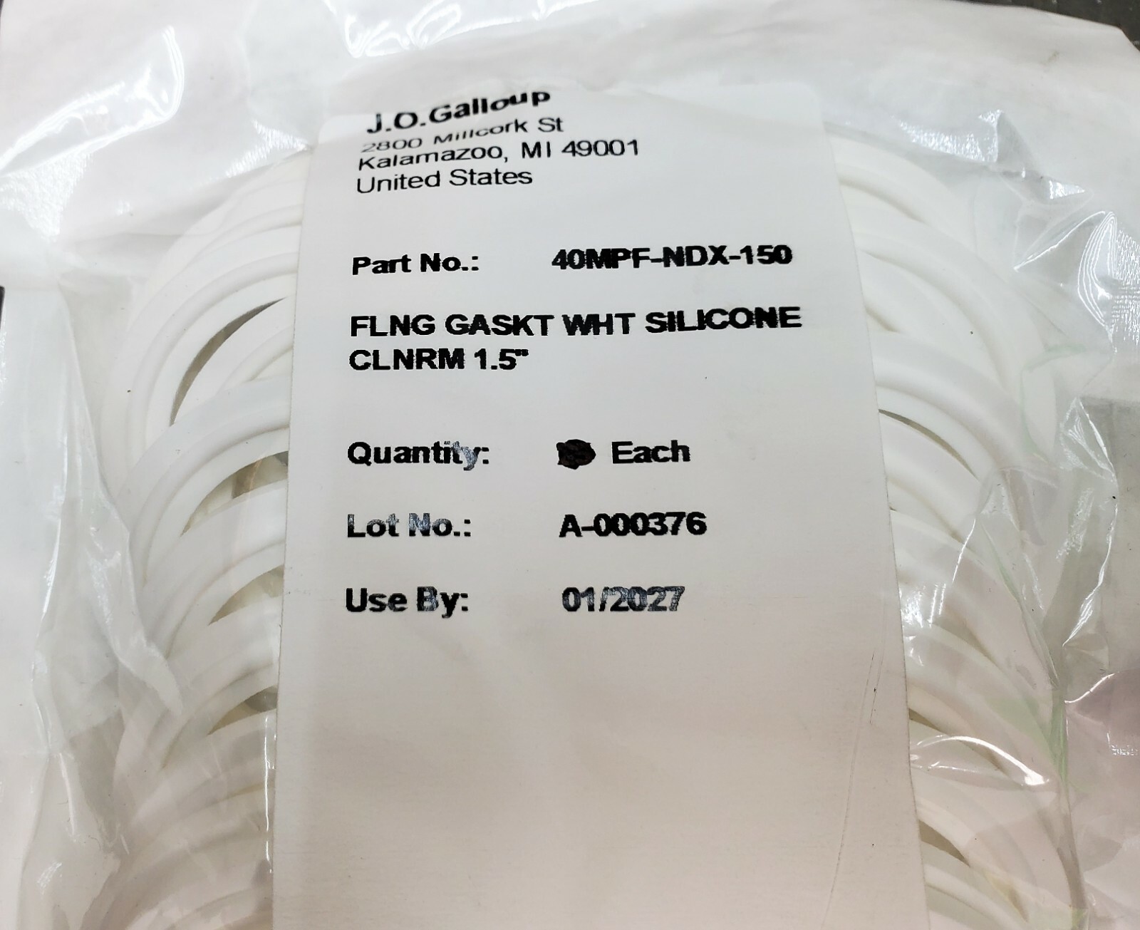 10 WHITE SILICONE TRI CLAMP SANITARY GASKETS 1-1/2" TRICLAMP TRI-CLOVER [Z5S5]