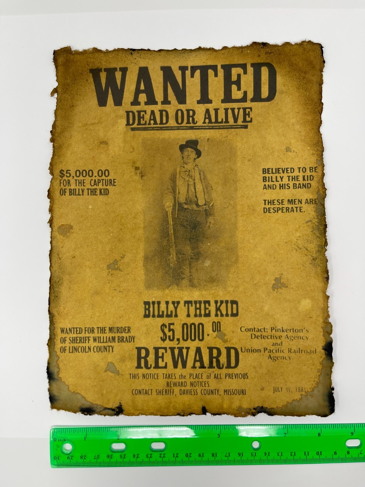 Billy The Kid Wanted Poster Distressed Prints Aged Western Art Wild West Reward