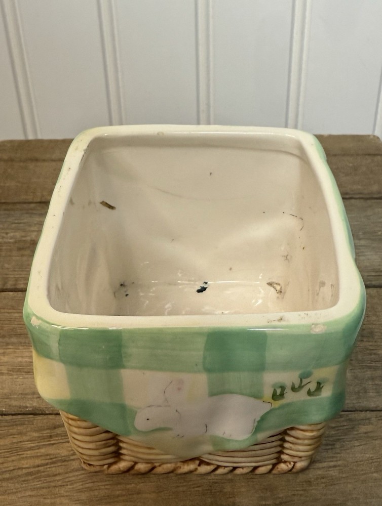 Vintage Easter Bunny Spring 3D Basket & Box WCL Ceramic Set Cottagecore Tabletop