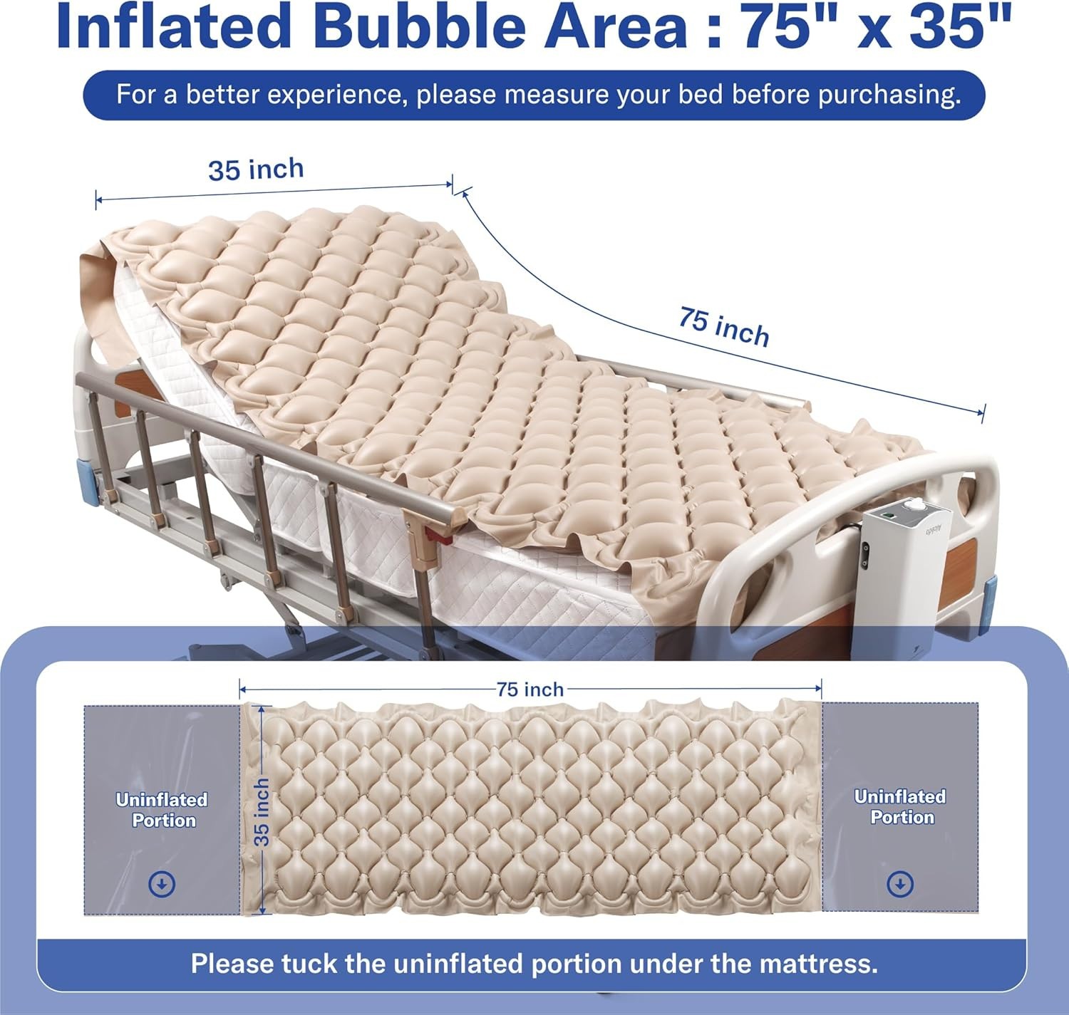 Alcedo Alternating Air Pressure Mattress Pad for Bed Sore and Ulcer Prevention