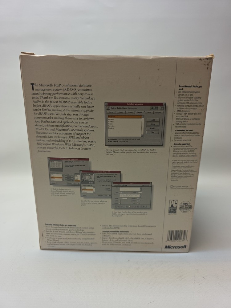 Microsoft FoxPro Database Management System Version 2.6 VTG 1994 - New Open Box