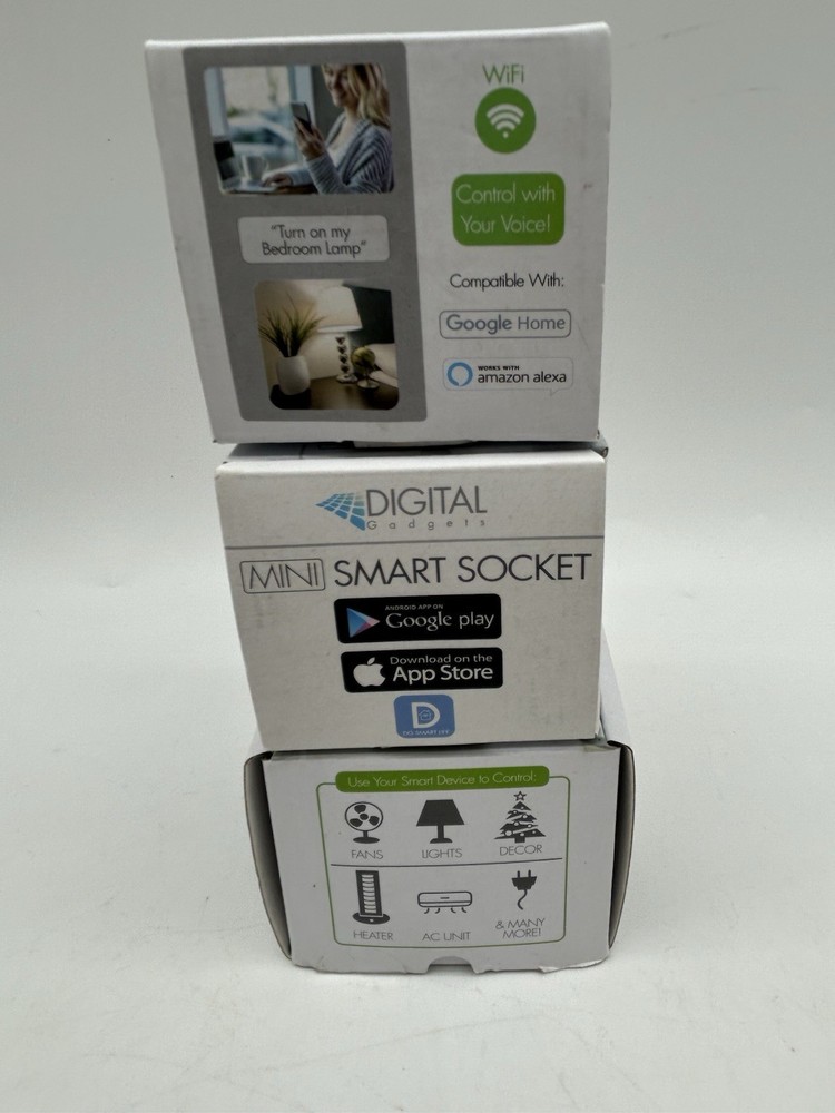 Smart Plug 3 Pack Wi-Fi Enabled Mini Smart Socket, Alexa, Google Home, set of 3
