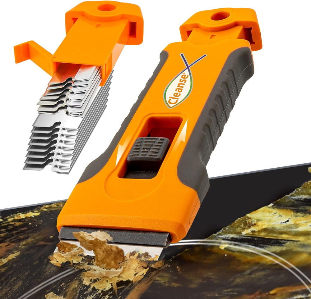 Razor Blade Scraper Tool with 15Pcs Extra Blades, Cleaning Razor Scraper for Gla