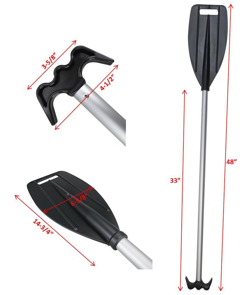 Pactrade Marine Boat Kayak Raft Paddle & Hook 4ft Anodized Aluminum Shaft Blade