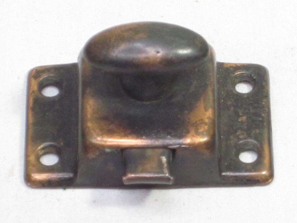 small vintage turn knob spring latch latching hardware deadbolt copper-tone