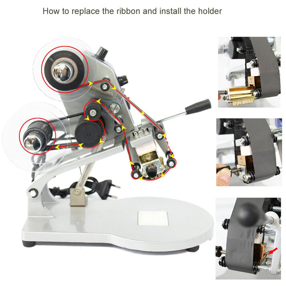 DY-8 Hot Stamp Printer Manual Ribbon Coding Hot Foil Stamping Date Code Machine