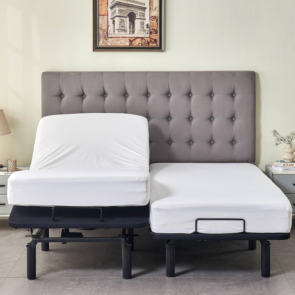 Waterproof Split King Mattress Protector for Adjustable Bed 2PCs Mattress Cov