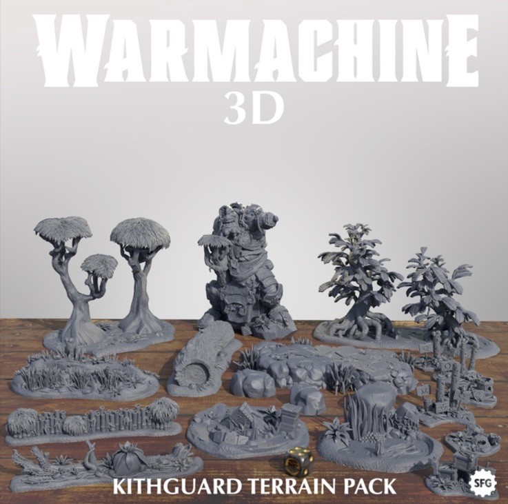 Warmachine Kithguard Jungle Terrain Pack 3d Printed