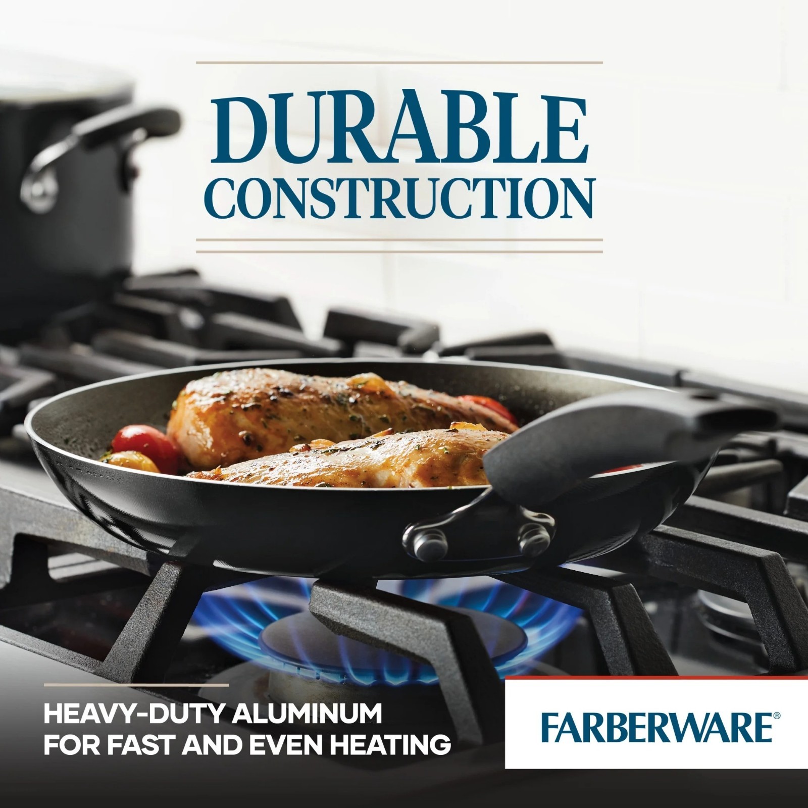 Farberware Easy Clean 8 Inch Nonstick Frying Pan / Skillet, Dishwasher Safe, Bla