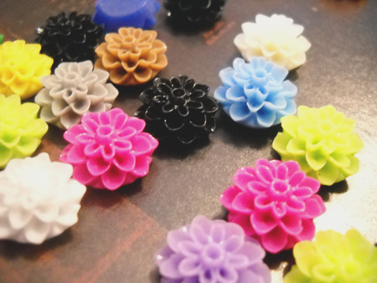 Ring Making Kit Ring Blanks Resin Flower Flatbacks Cabochons Makes 5 Rings
