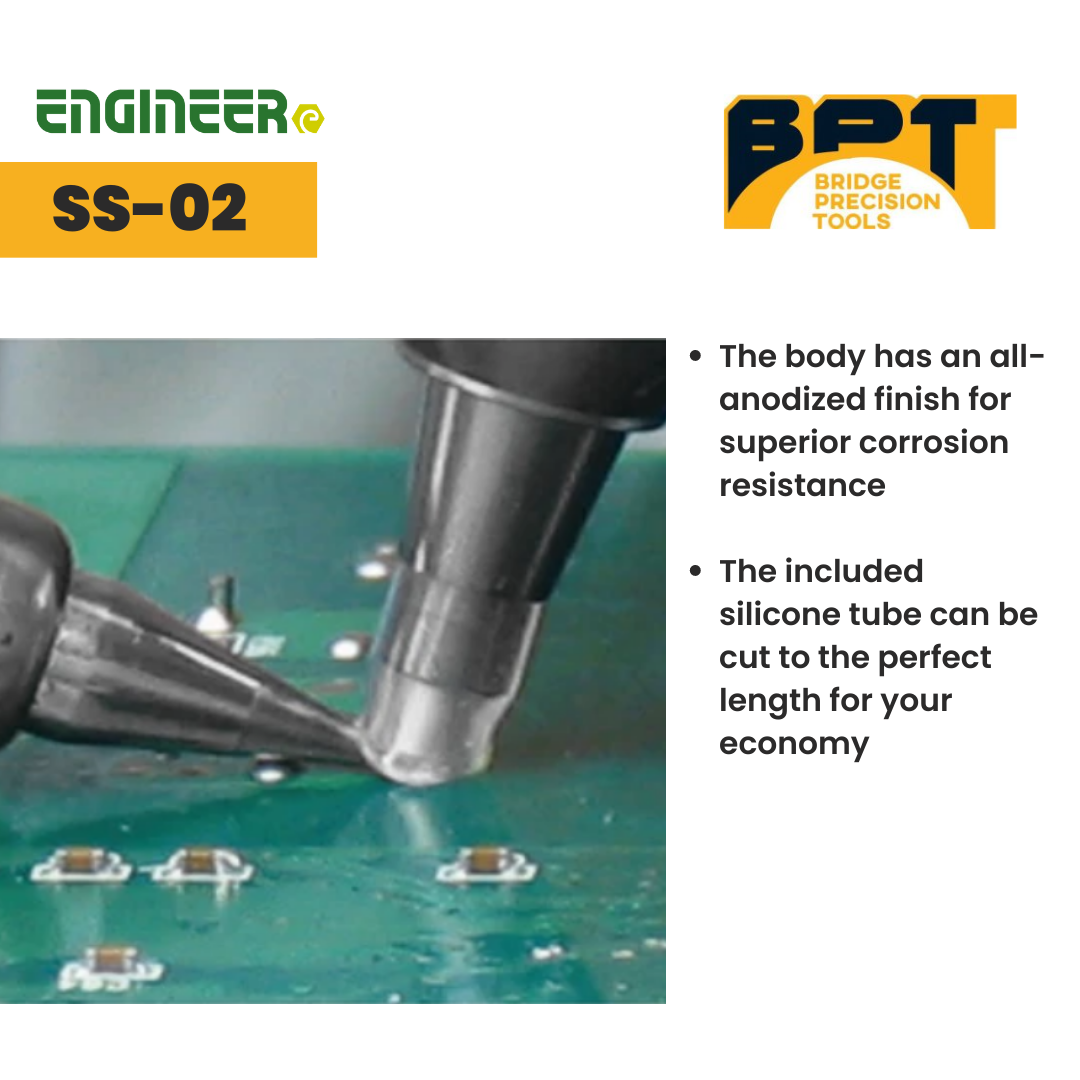 ENGINEER SS-02 Japanese Solder Sucker Desoldering Pump w/Silicone Tip Spare Tube