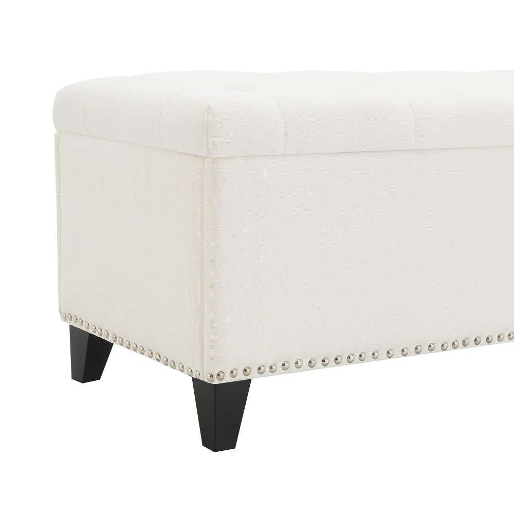 Storage Stool with Safety-Closing Hinges Features Touch Teddy Fabric