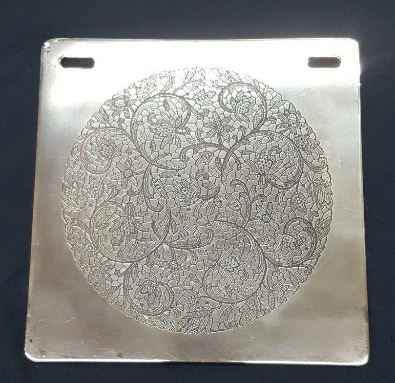 Antique Solid Brass Heavy Duty Double Sided Doily Lace Fabric Mold