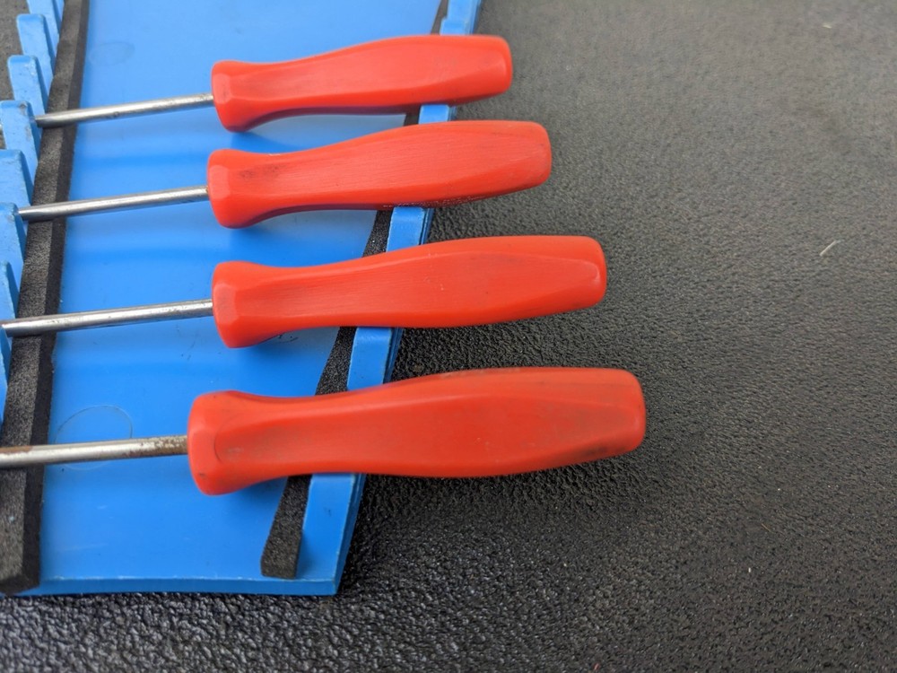 #bn610 Snap-On Tools ASA204A RED 4 Pc Pick Set With Storage Pouch