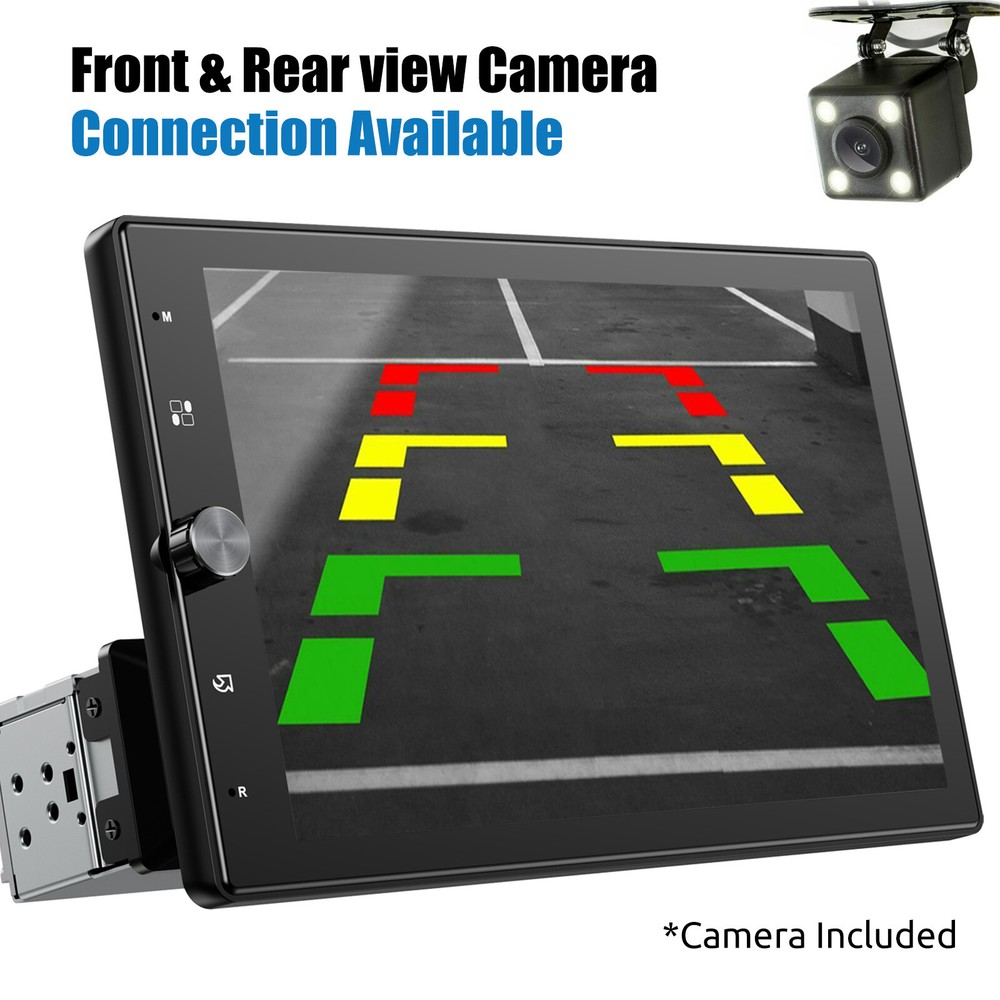 10.4" Single DIN Rotatable Wireless Carplay Android Auto Radio Car Stereo Camera
