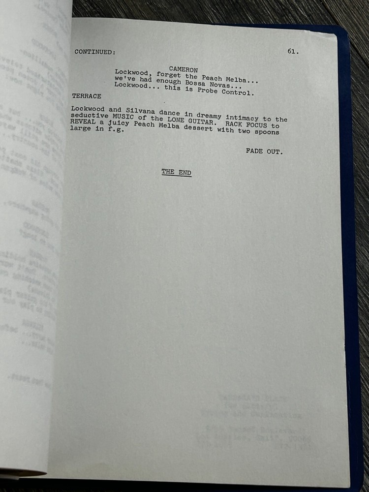 PROBE TV Show Script The Murrow Disappearance Final Draft 1972 Leslie Stevens