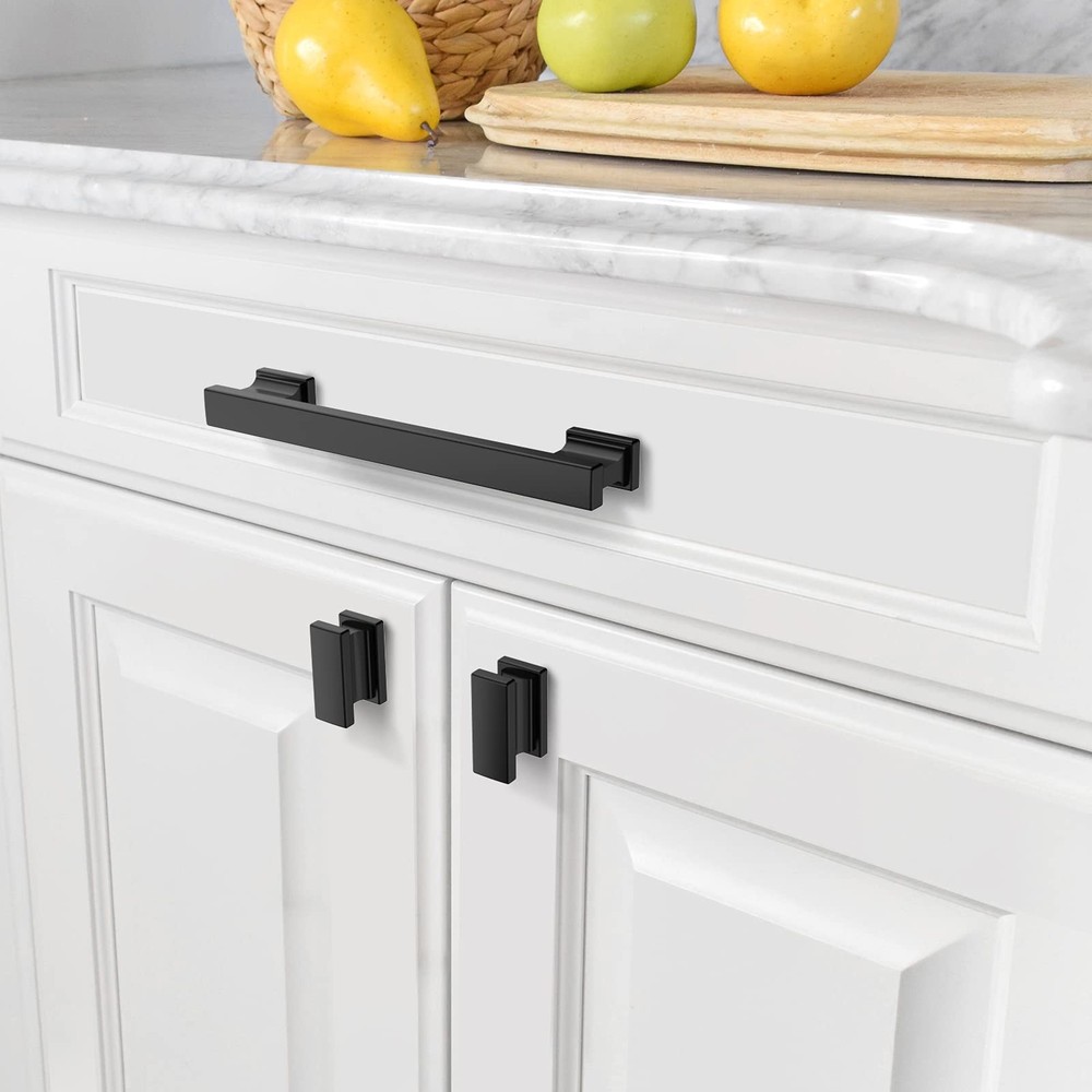Asidrama 10 Pack Matte Black Kitchen Cabinet Knobs Drawer Cabinet Hardware Kn...