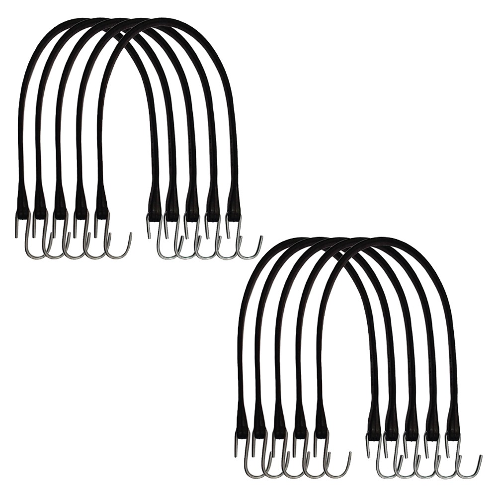 10 21" Rubber Bungee Cords Tie Downs 100% M-Class Rubber Straps