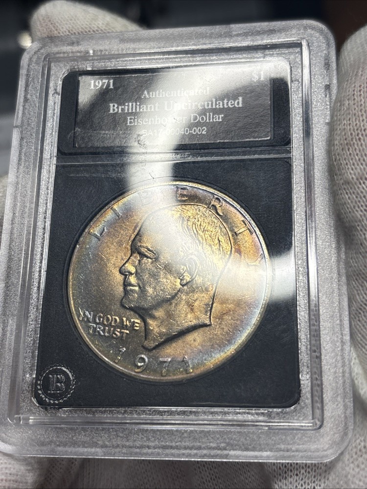 1971-P Eisenhower $1 Dollar Rainbow Toned