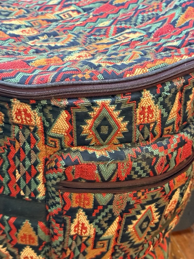 Vintage Apro Tec Djembe Drum Gig Bag Backpack Tapestry Pattern Padded Rasta
