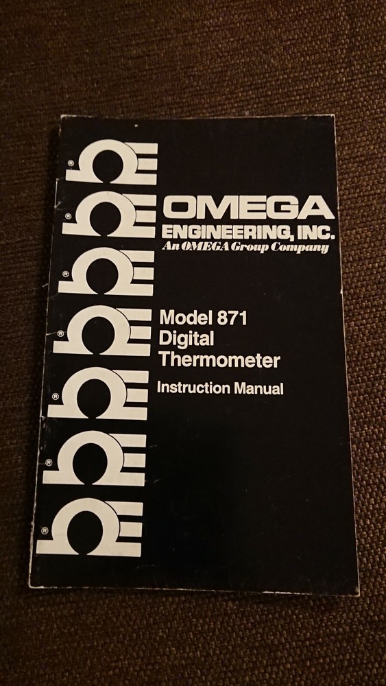 Omega Model 871 Digital Thermometer Instruction Operator's Manual schematic