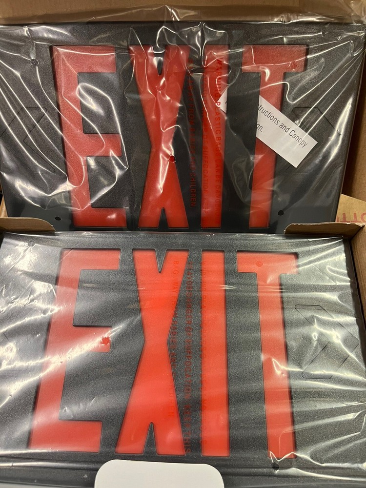 Exitronix Die Cast Aluminum Emergency Lighting Exit Sign New Double