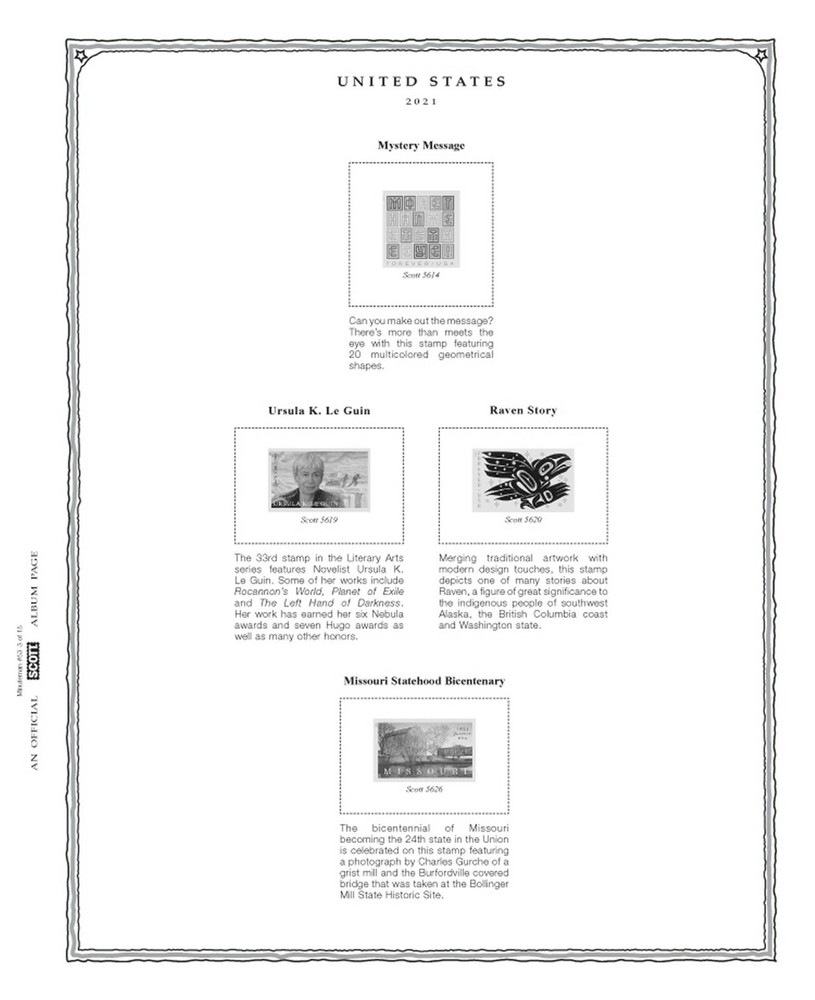 Scott US Minuteman Supplement #53 for Stamp issued in 2021