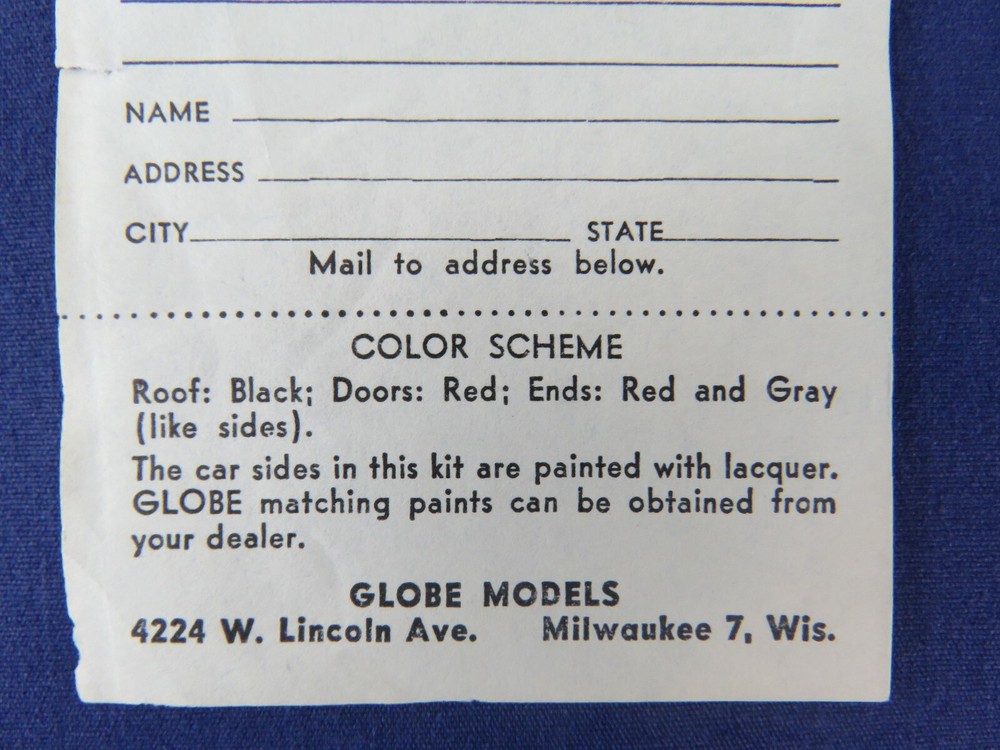 Original Vintage Check List Globe Models NYC Pacemaker 4100 Series Kit