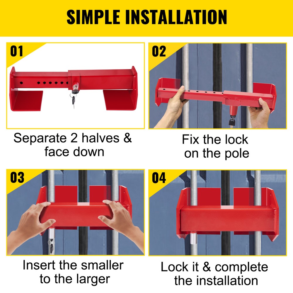 Heavy Duty Cargo Lock Cargo Container Lock 9.84"-17.32" Range with 2 Keys