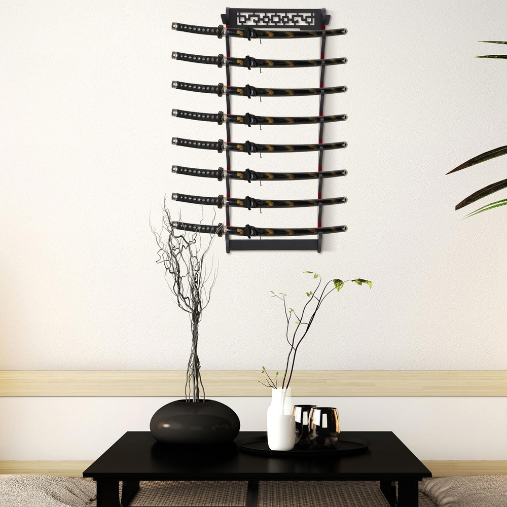 Katana Sword Holder Stand Wall Mount Katana Samurai Sword Display Rack Hanger...