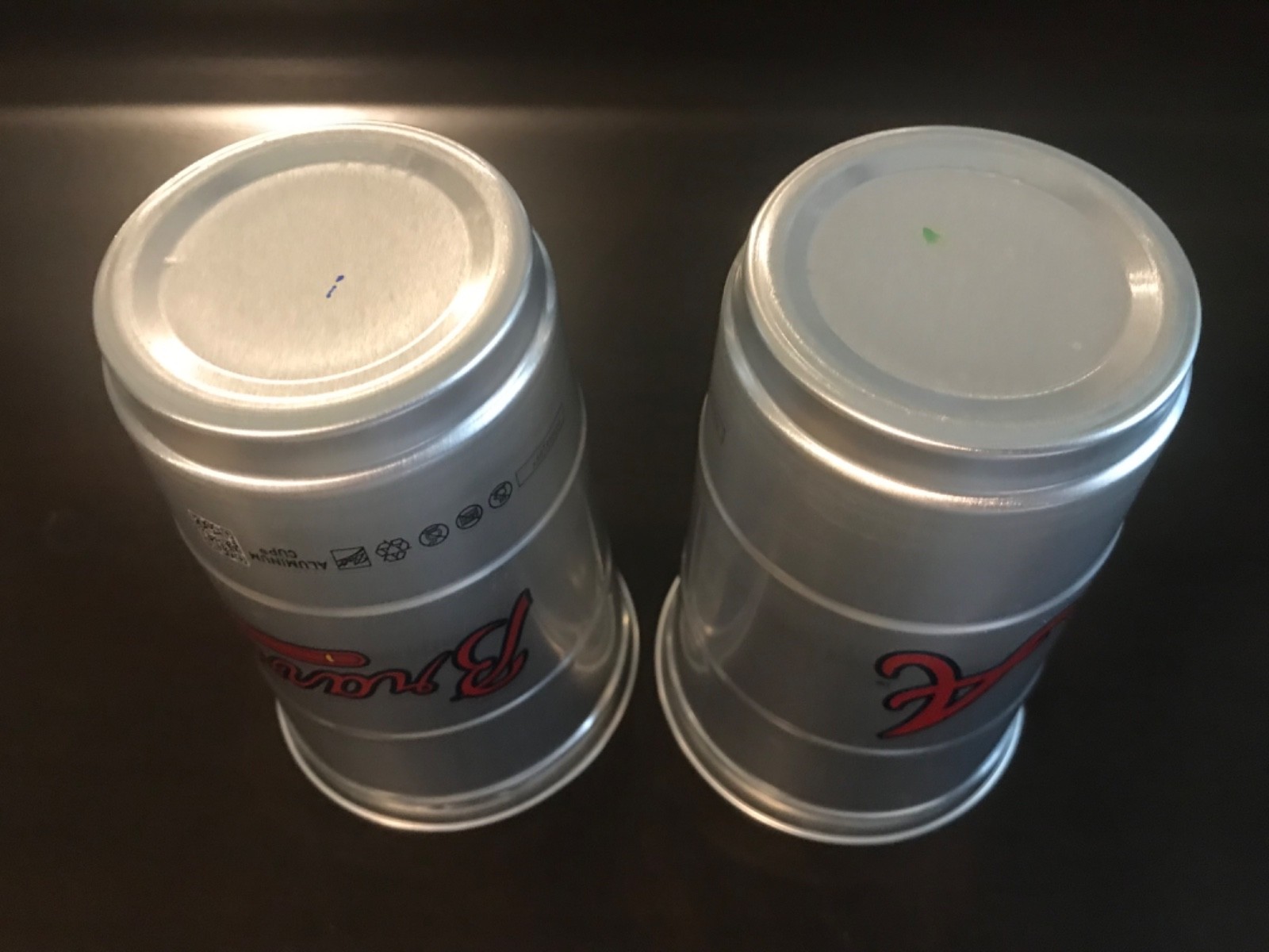 Atlanta Braves Stadium 22oz 2-Metal Aluminum Beer Cups ~ Coors Light / Ball