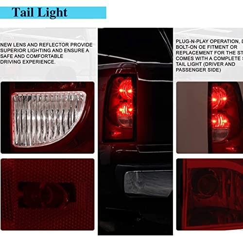 Headlight Tail Lights Assembly Combo Compatible with Black Housing Amber Corner