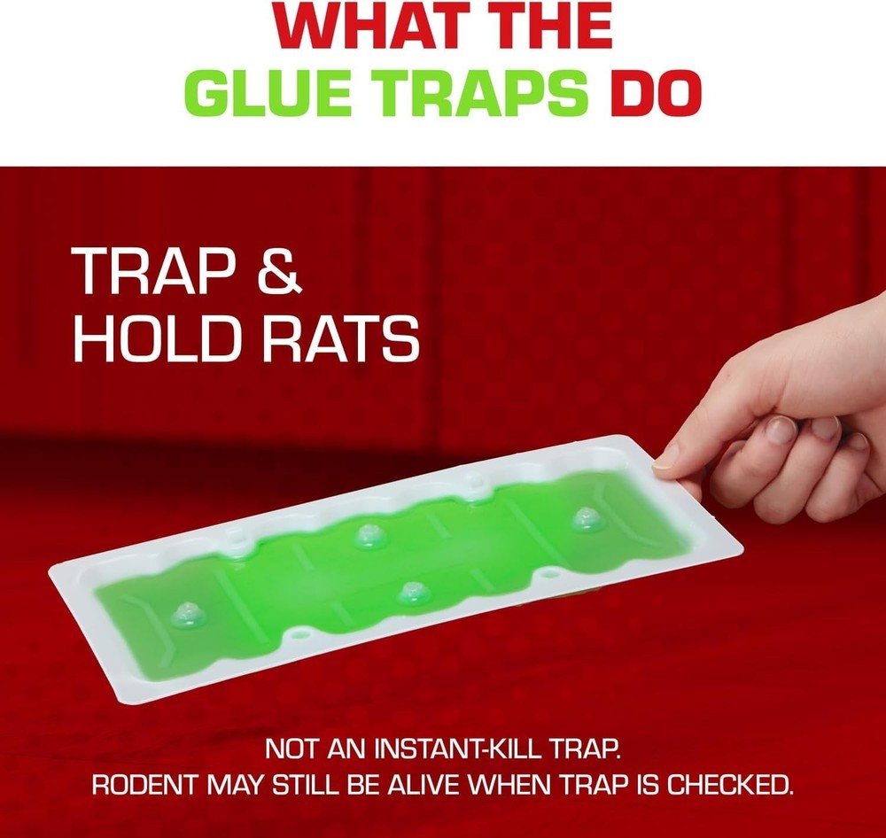 Super Hold Glue Traps - Ready-to-Use Rat Size for Efficient Pest Control, 2 Pack