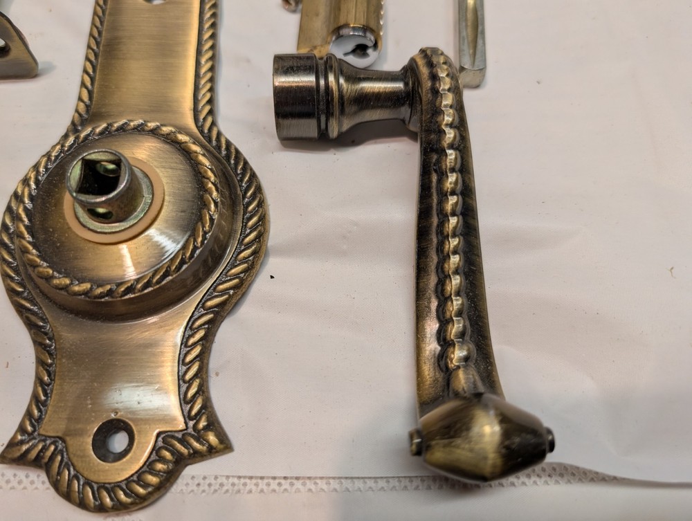 WI Barn NIB Solid Antique Brass Mortise Lock Set Narrow Backset Locks Entry