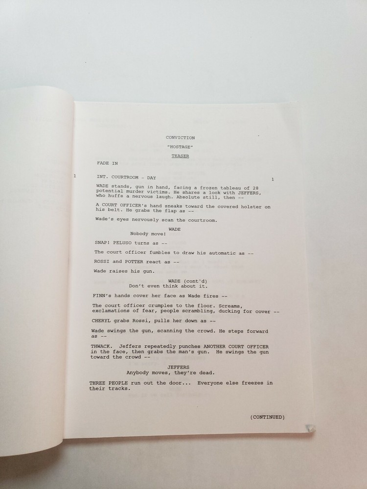 CONVICTION / Rick Eid & Walon Green 2006 TV Series Script ERIC BALFOUR "Hostage"
