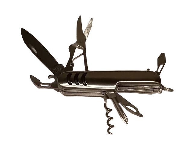 4-Pk Stainless Multi Tools 7-in-1 Pocket Knife Can Opener Corkscrew Scissors