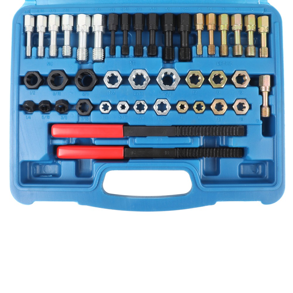 42PCS Thread Repair Restorer Kit Thread Chaser Set UNF UNC Rethreading Tool