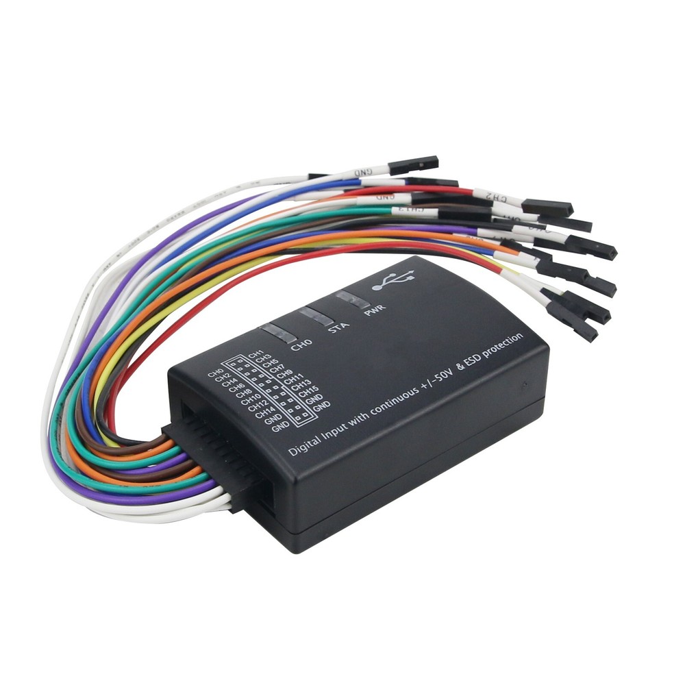 Mini 16 Logic Analyzer USB 100M Max Sample Rate 16CH 1.1.34 Support 1.2.10 #US=
