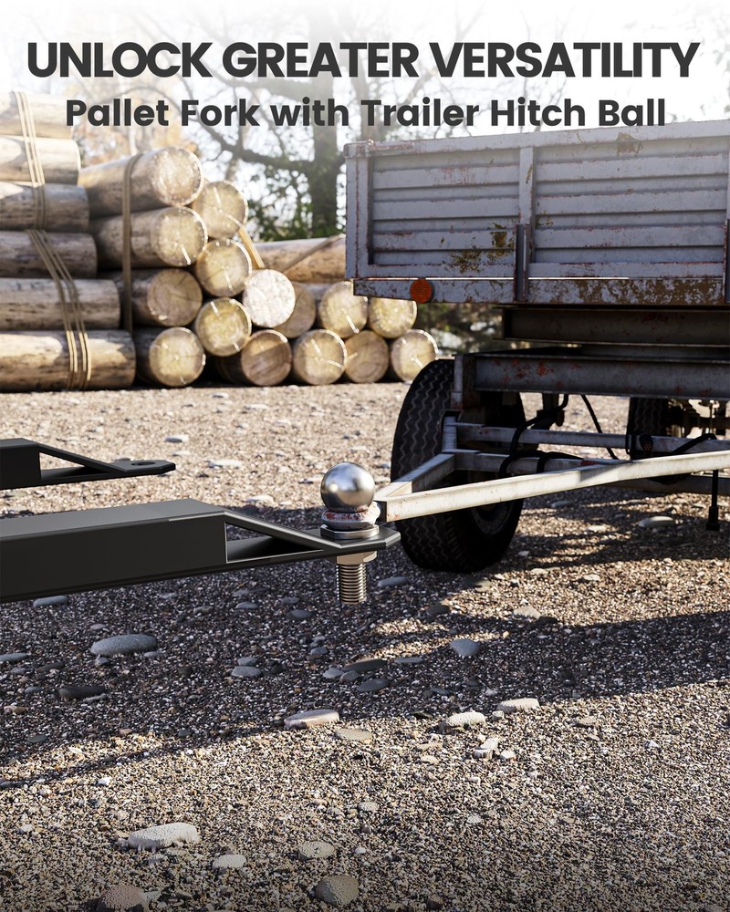 46" 2600LBS Skid Steer Pallet Fork Quick Attach for Tractor Loader Pallet Forks