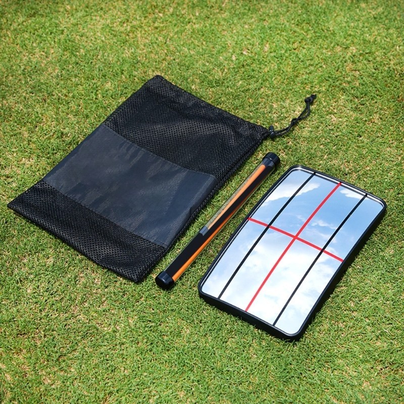 Golf Swing Standing Alignment Mirror Adjustable Training Tool For Beginner