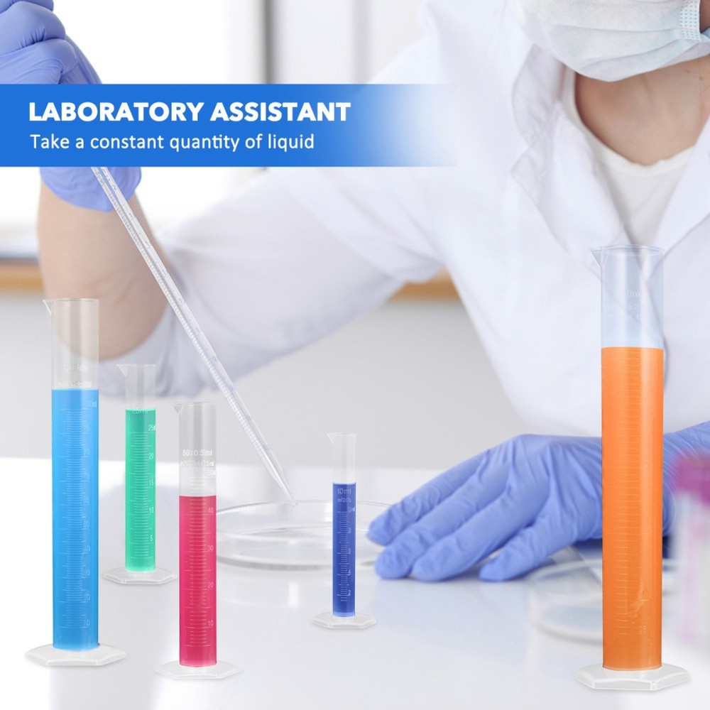 Measuring Cylinder Plastic Graduated Transparent Cylinders Clear