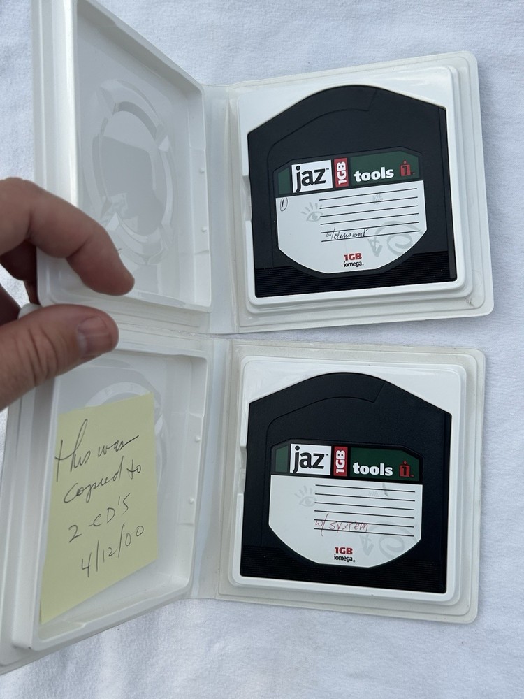 Iomega Jaz Disks 2 Count Tools 1GB Used ~