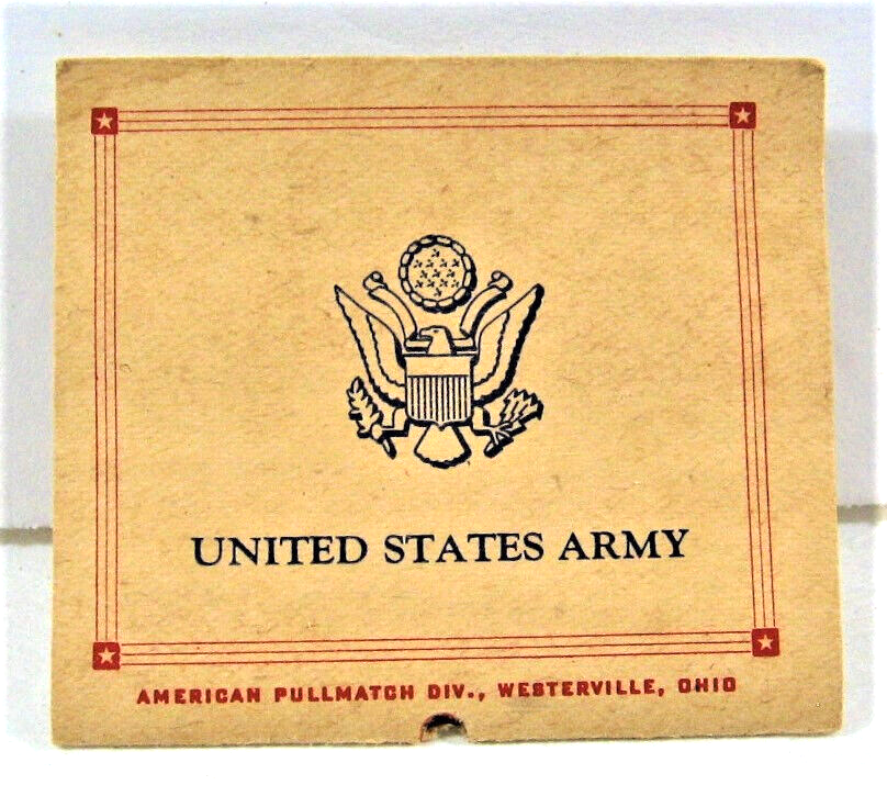 Vintage WWII Unused Pack Pullmatch Adv US Army Pullmatch Div Westerville Ohio