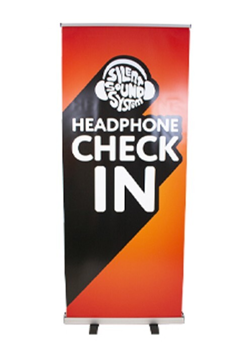 Headphone Check in / out Retractable Banner Stand