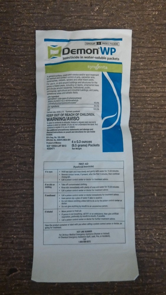 1 Demon WP Envelope Insects Roaches Ants Pest Control Insecticide