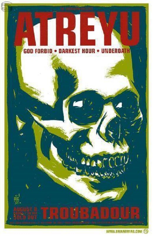 Atreyu Concert Poster 2003 Hollywood