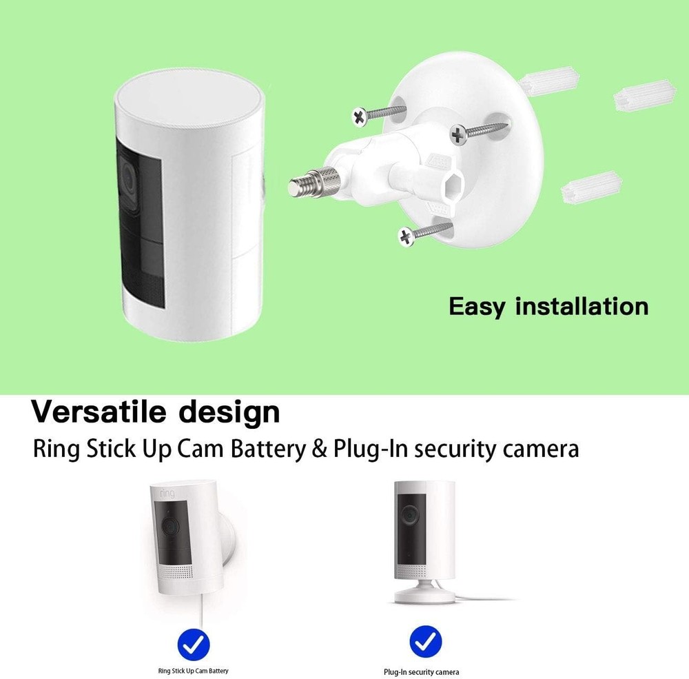 Durable Adjustable Wall Mount Bracket for Security Cameras - 360° Rotate & Tilt