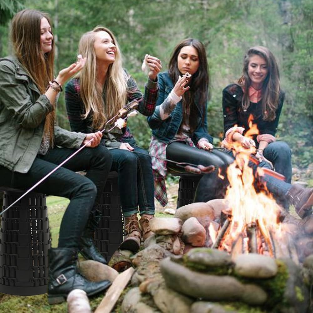 Upgraded Collapsible Stool Chair, Folding Stool, Lightweight, Sturdy, Adjusta...